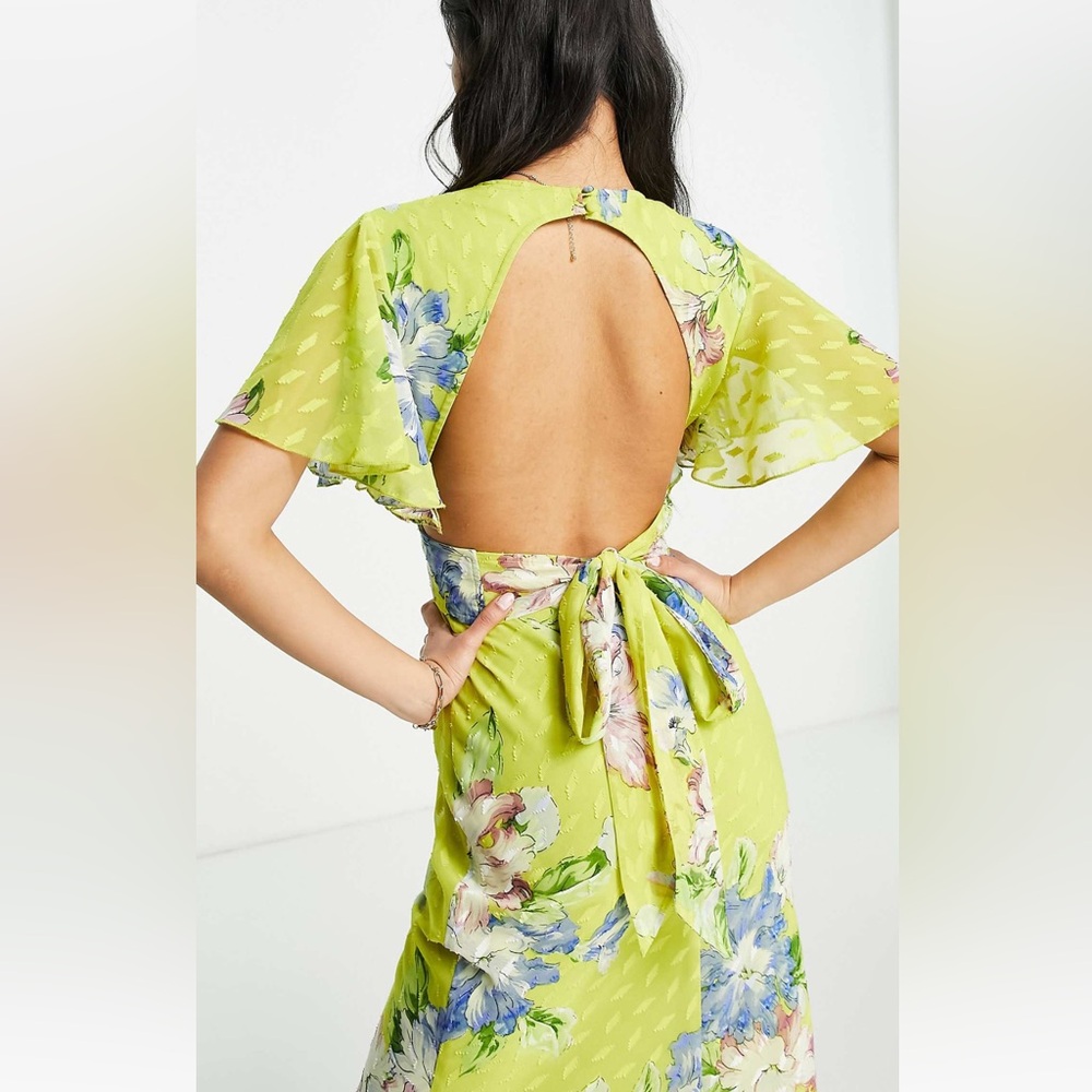 Floral Green Maxi Dress - Picture 3 of 8